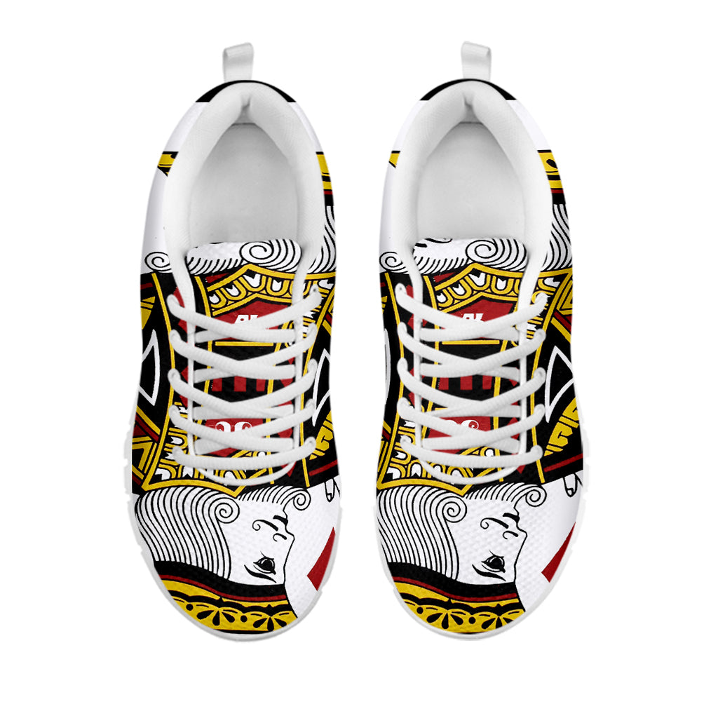 King Of Diamonds Playing Card Print White Sneakers