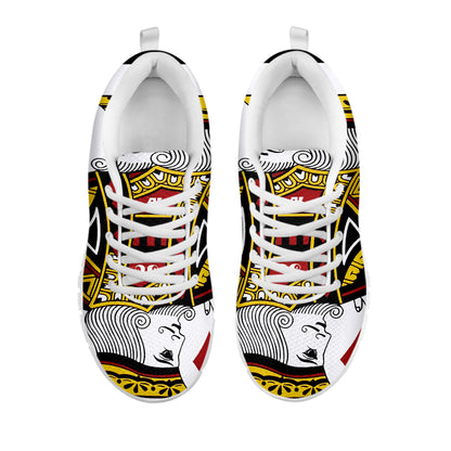 King Of Diamonds Playing Card Print White Sneakers