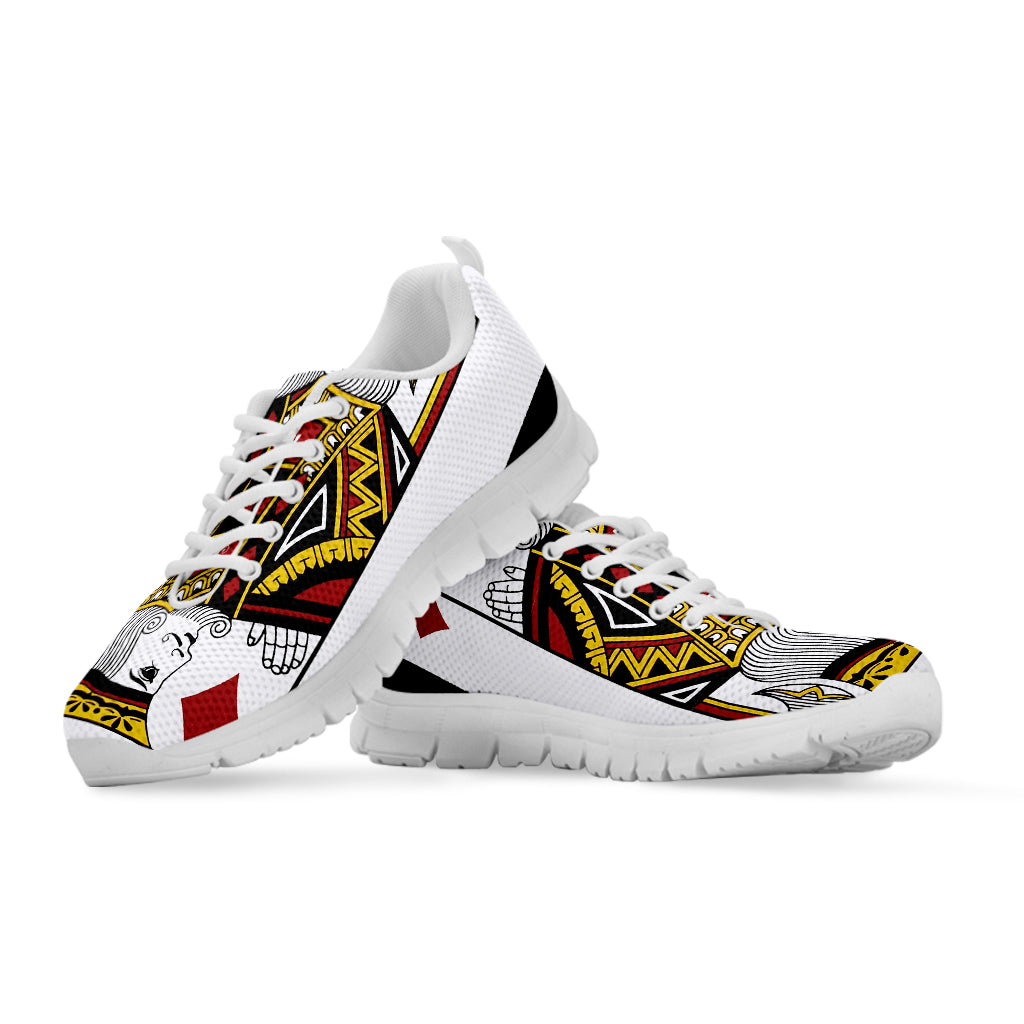 King Of Diamonds Playing Card Print White Sneakers