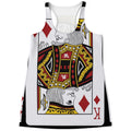 King Of Diamonds Playing Card Print Women's Racerback Tank Top