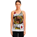 King Of Diamonds Playing Card Print Women's Racerback Tank Top