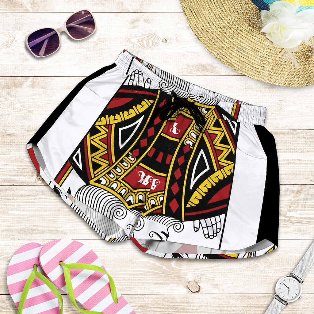 King Of Diamonds Playing Card Print Women's Shorts