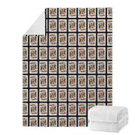 King Of Hearts Playing Card Pattern Print Blanket