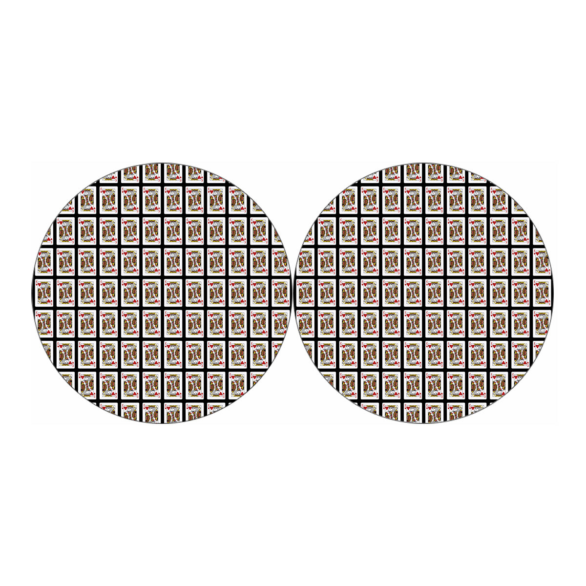 King Of Hearts Playing Card Pattern Print Car Coasters