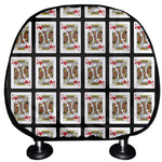King Of Hearts Playing Card Pattern Print Car Headrest Covers