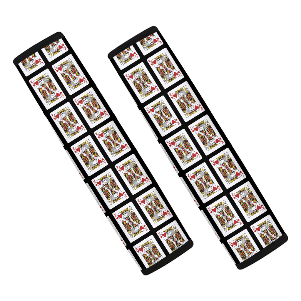 King Of Hearts Playing Card Pattern Print Car Seat Belt Covers