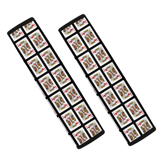 King Of Hearts Playing Card Pattern Print Car Seat Belt Covers
