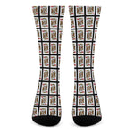 King Of Hearts Playing Card Pattern Print Crew Socks