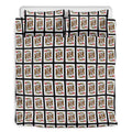 King Of Hearts Pattern Print Duvet Cover Bedding Set