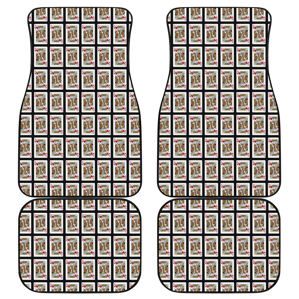 King Of Hearts Playing Card Pattern Print Front and Back Car Floor Mats
