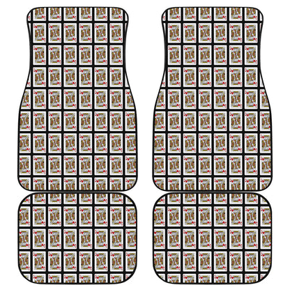 King Of Hearts Playing Card Pattern Print Front and Back Car Floor Mats
