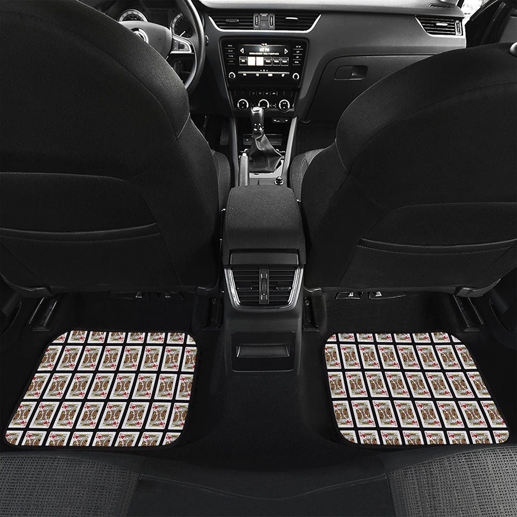 King Of Hearts Playing Card Pattern Print Front and Back Car Floor Mats