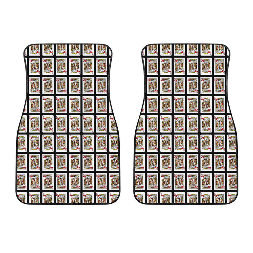 King Of Hearts Playing Card Pattern Print Front Car Floor Mats