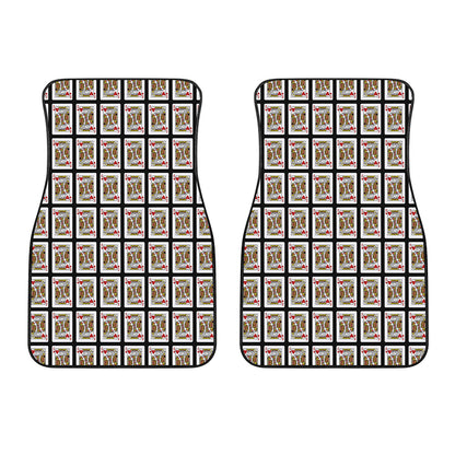 King Of Hearts Playing Card Pattern Print Front Car Floor Mats