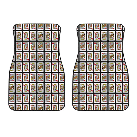 King Of Hearts Playing Card Pattern Print Front Car Floor Mats