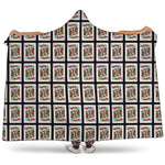 King Of Hearts Playing Card Pattern Print Hooded Blanket