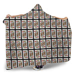 King Of Hearts Playing Card Pattern Print Hooded Blanket