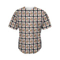 King Of Hearts Pattern Print Men's Baseball Jersey