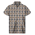 King Of Hearts Pattern Print Men's Short Sleeve Shirt