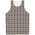 King Of Hearts Pattern Print Men's Tank Top