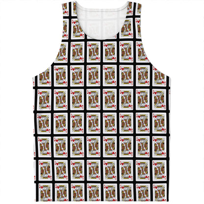 King Of Hearts Playing Card Pattern Print Men's Tank Top