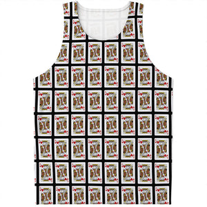 King Of Hearts Playing Card Pattern Print Men's Tank Top