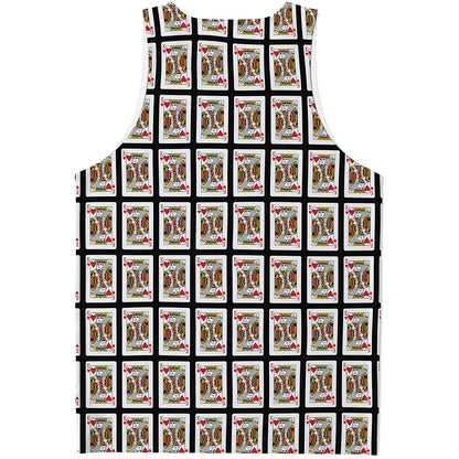 King Of Hearts Playing Card Pattern Print Men's Tank Top