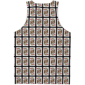 King Of Hearts Playing Card Pattern Print Men's Tank Top