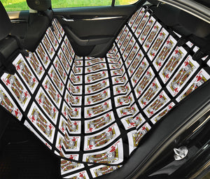 King Of Hearts Playing Card Pattern Print Pet Car Back Seat Cover