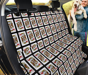 King Of Hearts Playing Card Pattern Print Pet Car Back Seat Cover