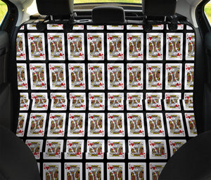 King Of Hearts Playing Card Pattern Print Pet Car Back Seat Cover