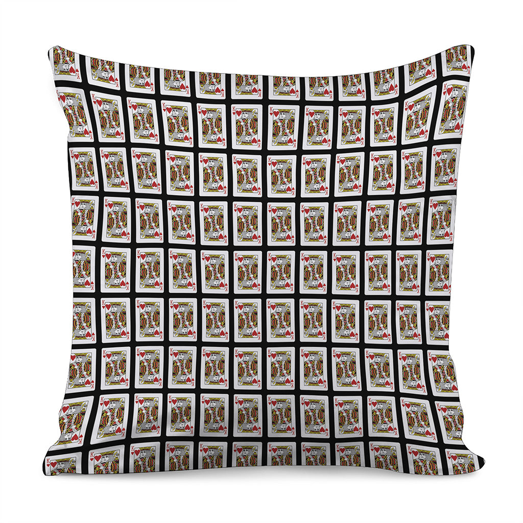 King Of Hearts Playing Card Pattern Print Pillow Cover