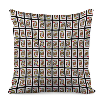 King Of Hearts Playing Card Pattern Print Pillow Cover