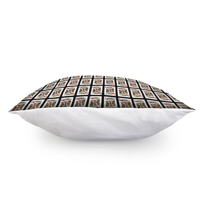 King Of Hearts Playing Card Pattern Print Pillow Cover