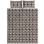King Of Hearts Playing Card Pattern Print Quilt Bed Set