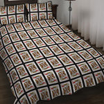 King Of Hearts Playing Card Pattern Print Quilt Bed Set