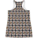 King Of Hearts Playing Card Pattern Print Women's Racerback Tank Top