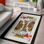 King Of Hearts Playing Card Print Area Rug