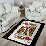 King Of Hearts Playing Card Print Area Rug