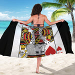 King Of Hearts Playing Card Print Beach Sarong Wrap