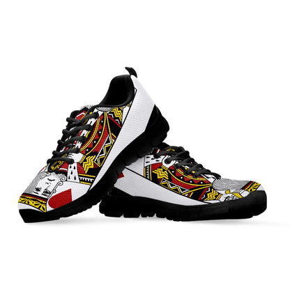 King Of Hearts Playing Card Print Black Sneakers