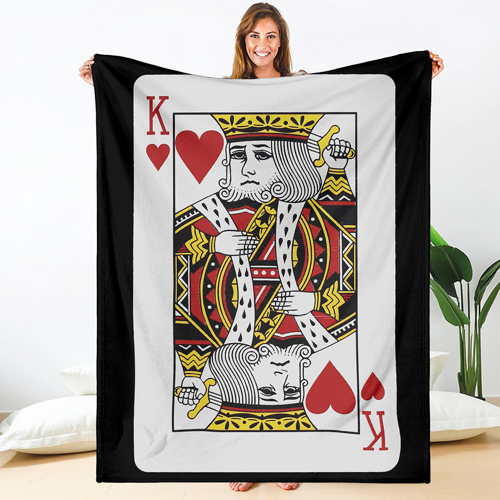 King Of Hearts Playing Card Print Blanket