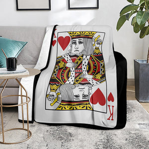 King Of Hearts Playing Card Print Blanket