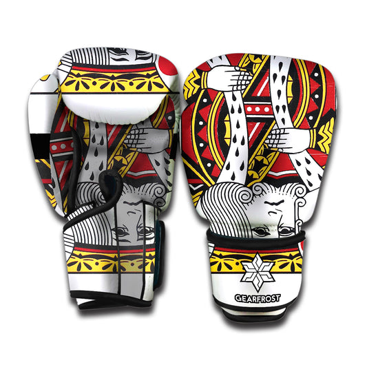 King Of Hearts Playing Card Print Boxing Gloves