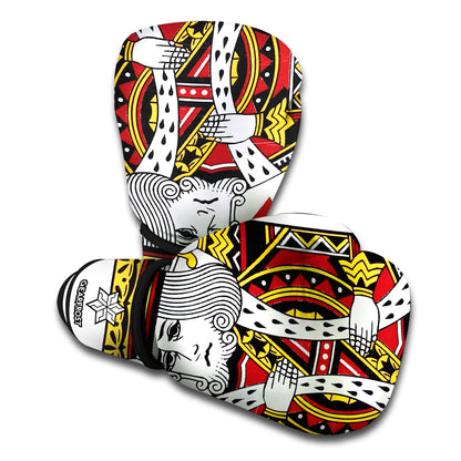 King Of Hearts Playing Card Print Boxing Gloves