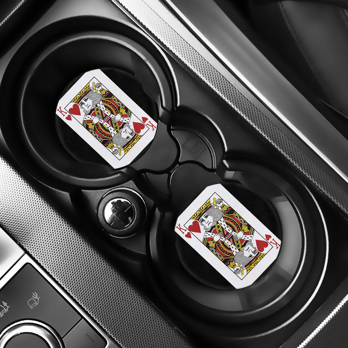 King Of Hearts Playing Card Print Car Coasters