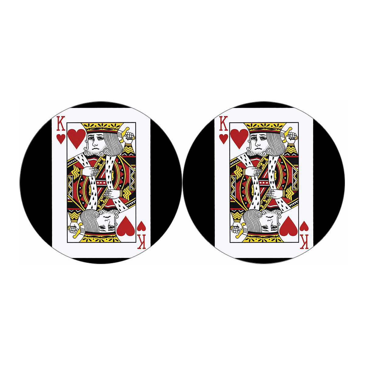 King Of Hearts Playing Card Print Car Coasters