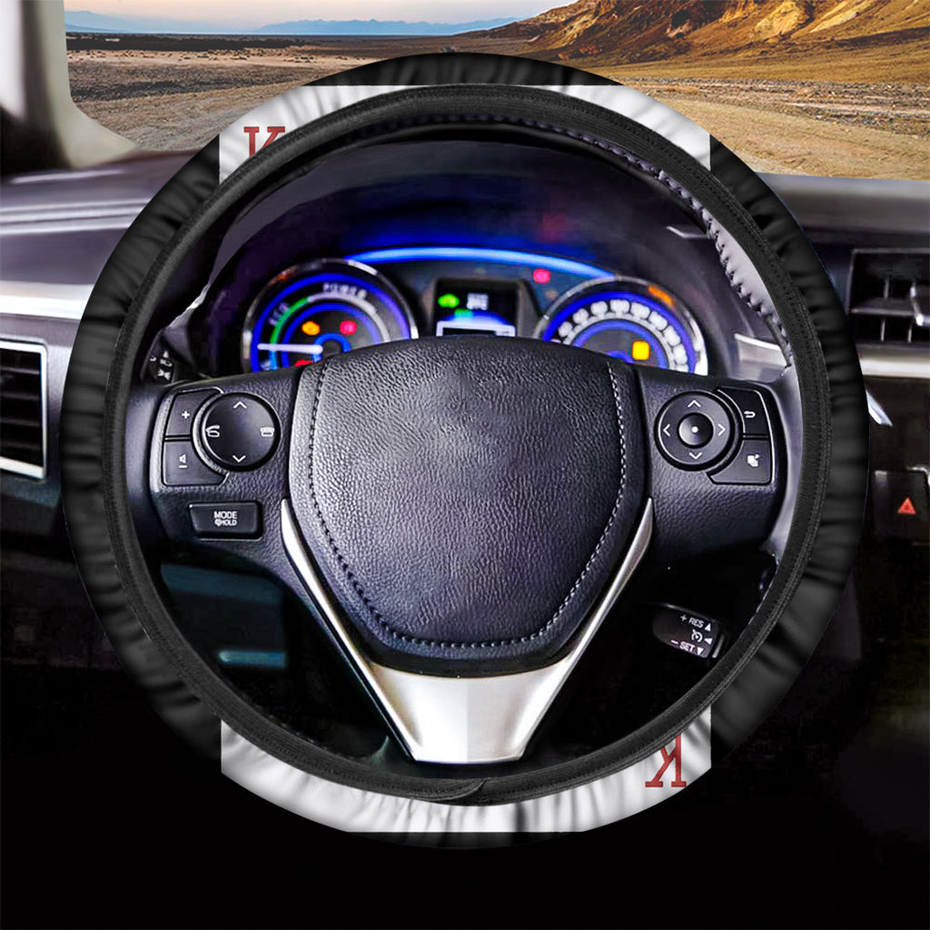 King Of Hearts Playing Card Print Car Steering Wheel Cover