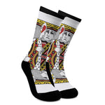 King Of Hearts Playing Card Print Crew Socks