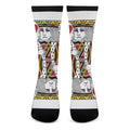 King Of Hearts Playing Card Print Crew Socks